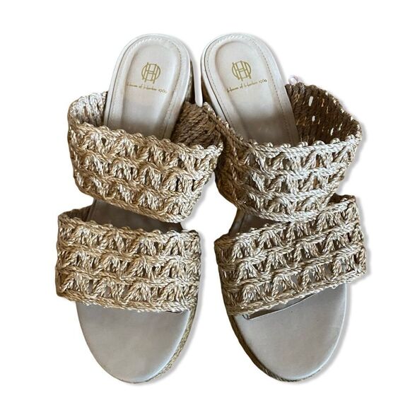 House of Harlow 1960 Revolve Birdie platforms sandals shoes raffia 8.5 NWOB - Picture 7 of 12